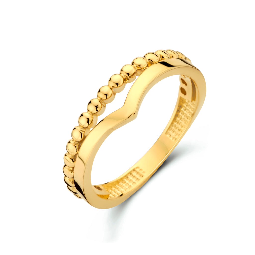 Ring bolletjes 14k geelgoud