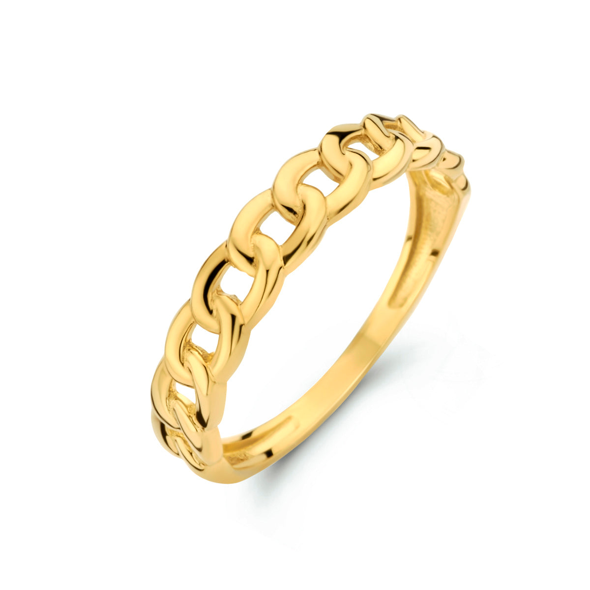 Ring schakel 14k geelgoud