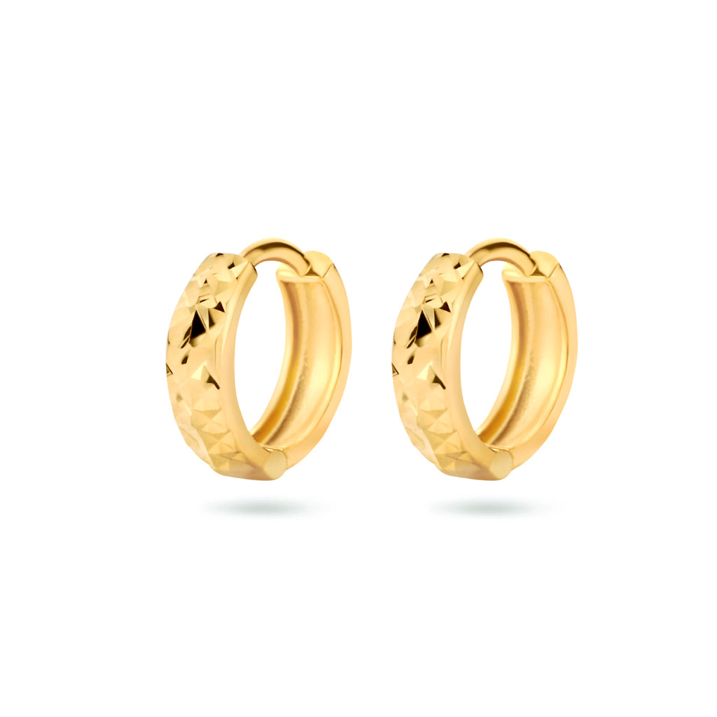 Klapoorringen 3,0 mm gediamanteerd 14k geelgoud