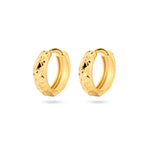 Klapoorringen 3,0 mm gediamanteerd 14k geelgoud