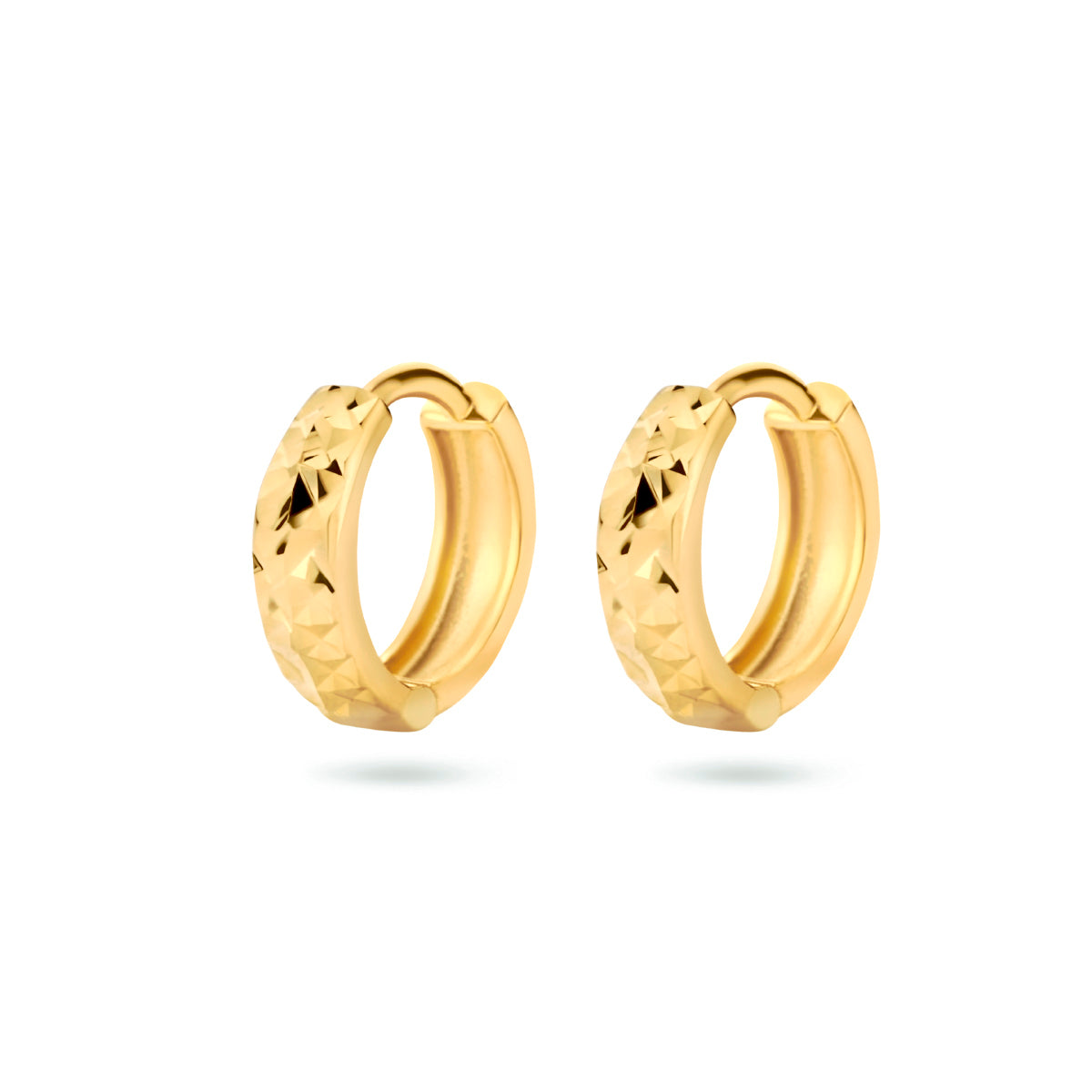 Klapoorringen 3,0 mm gediamanteerd 14k geelgoud