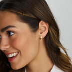 Klapoorringen 3,0 mm gediamanteerd 14k geelgoud