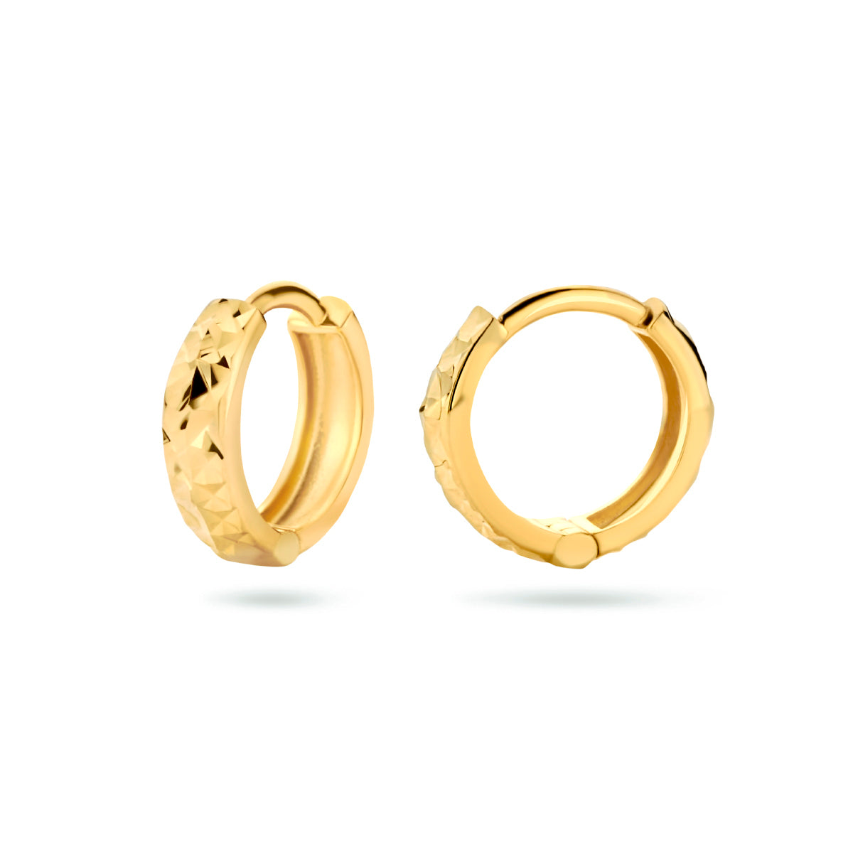 Klapoorringen 3,0 mm gediamanteerd 14k geelgoud