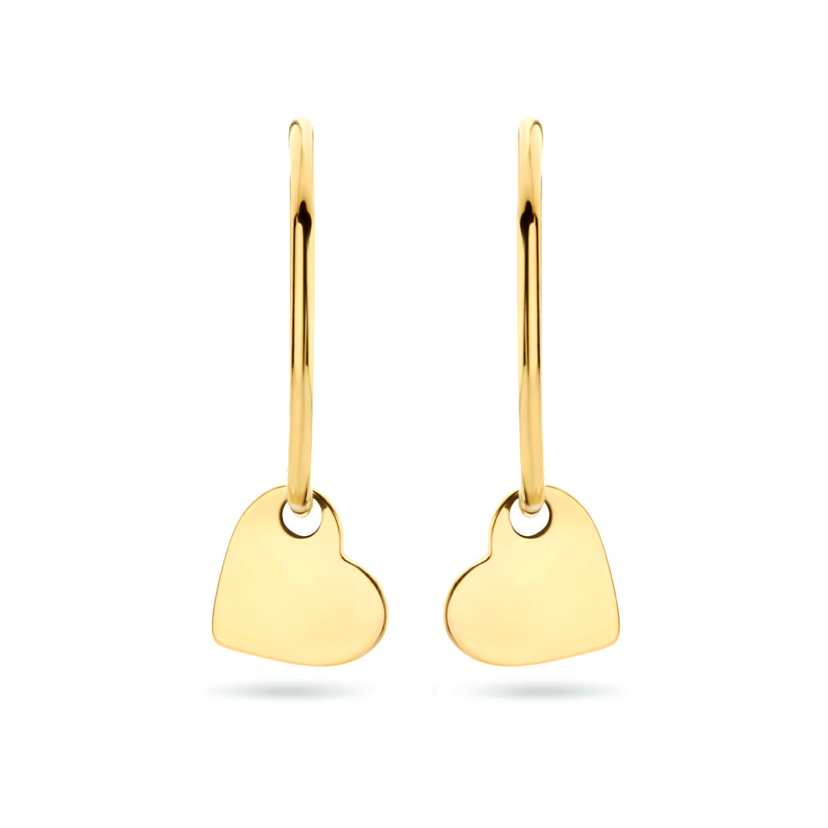 Oorringen hart 14k geelgoud