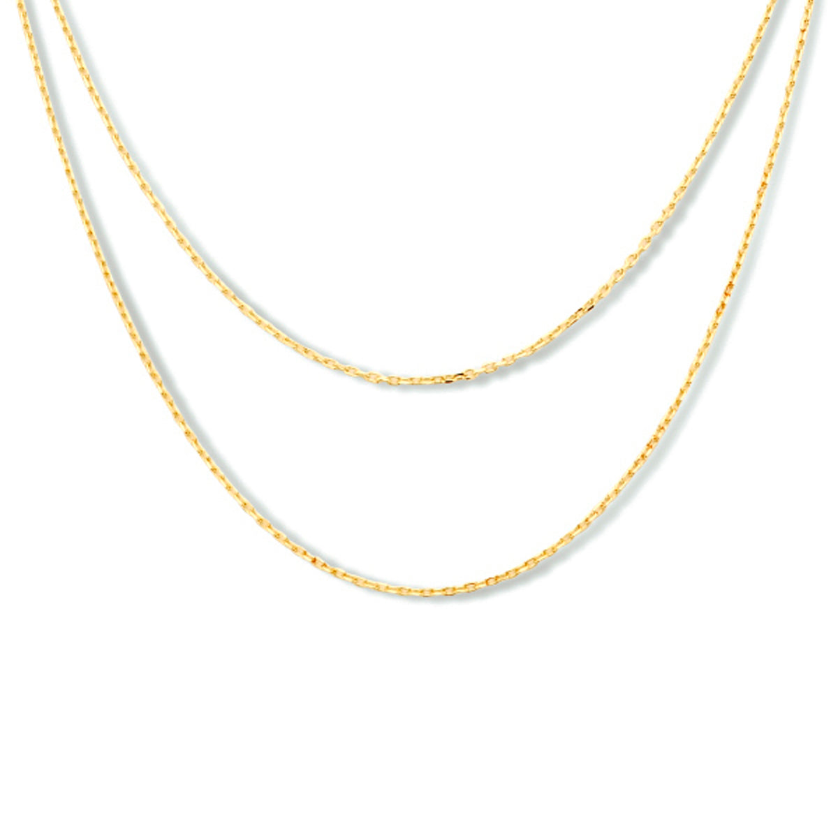 Multi-collier 0,9 mm 42 + 3 cm 14k geelgoud