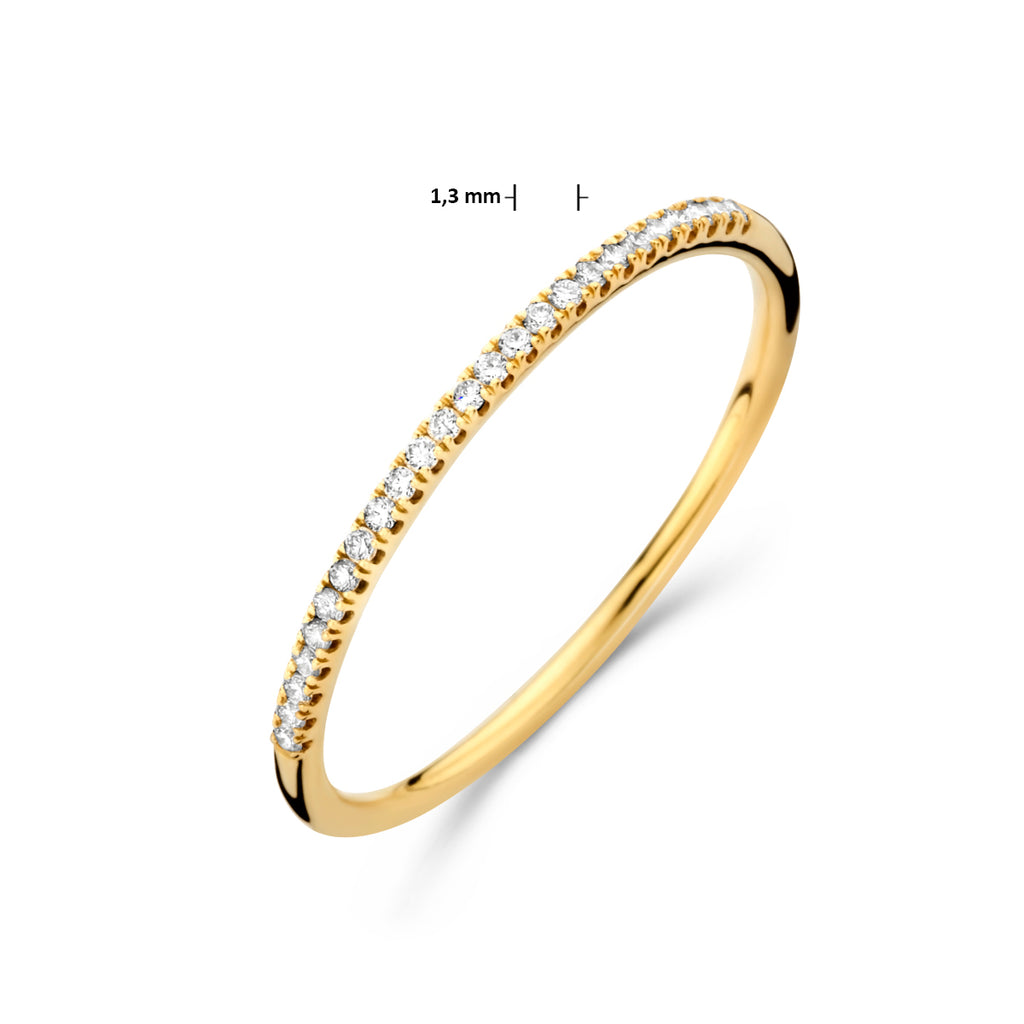 Ring diamant 0.083ct h si 14k geelgoud