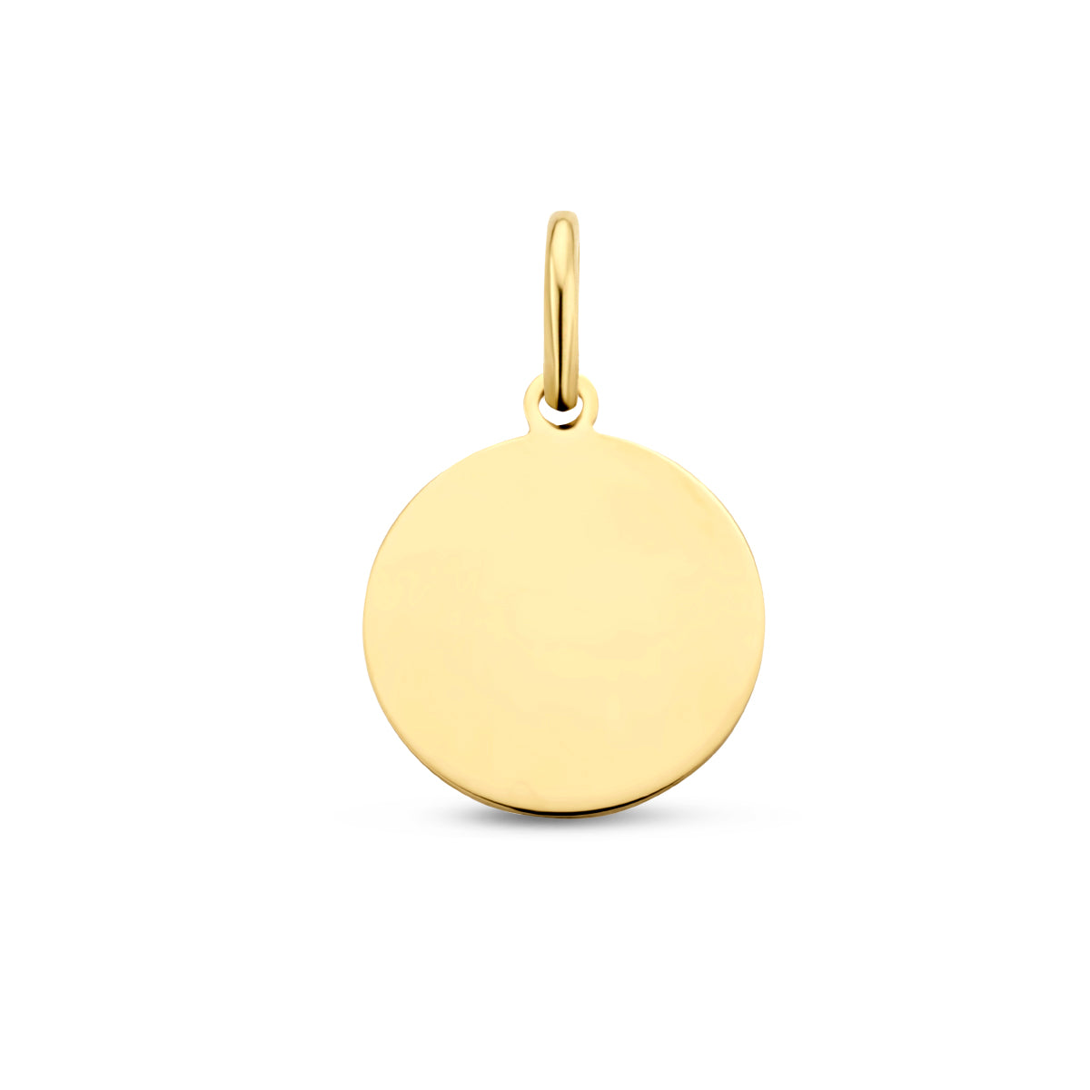 Graveerhanger rond 14k geelgoud