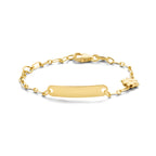 Graveerarmband bloem plaat 4,0 mm 14k geelgoud