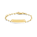 Graveerkinderarmband plaat 4,0 mm 14k geelgoud