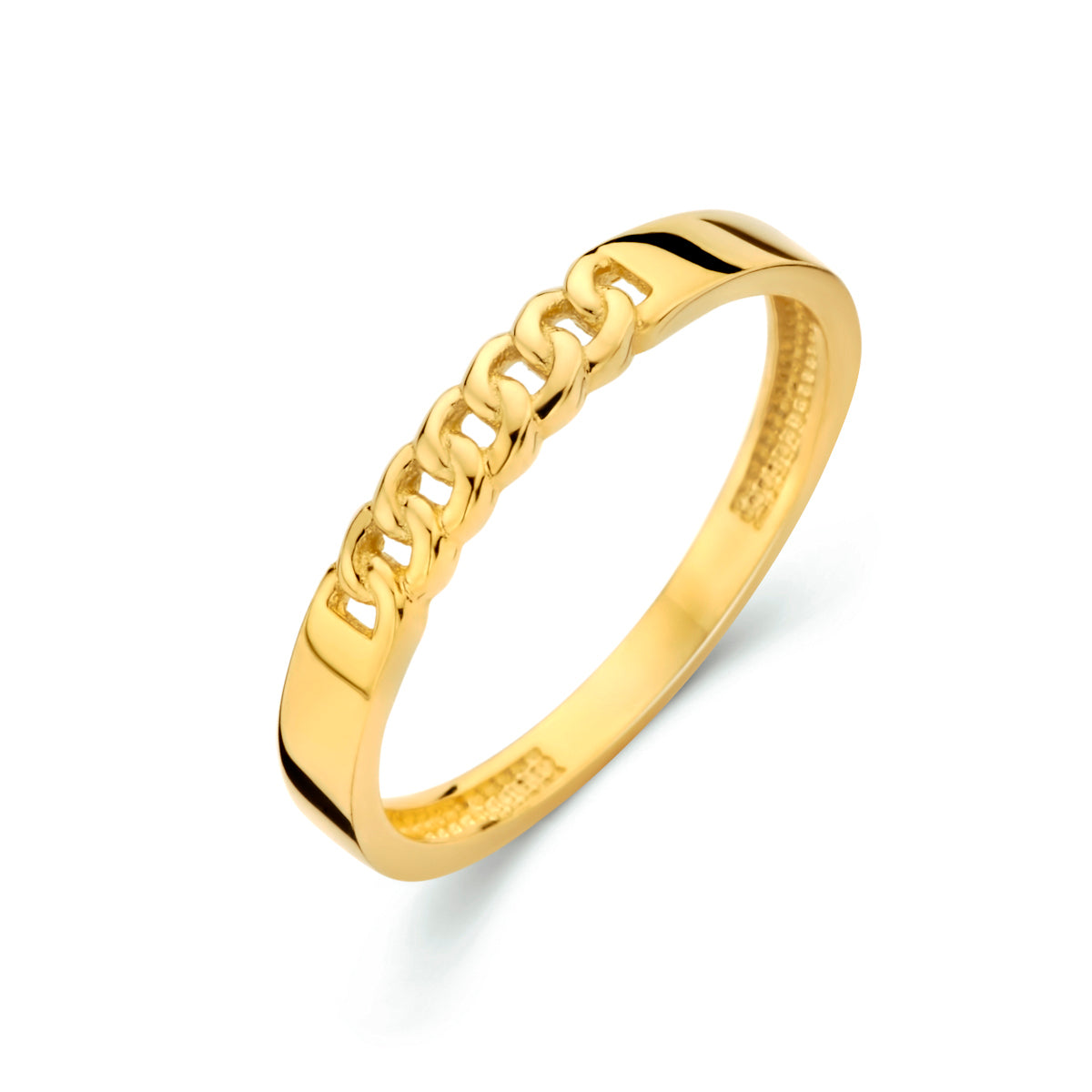 Ring schakel 14k geelgoud