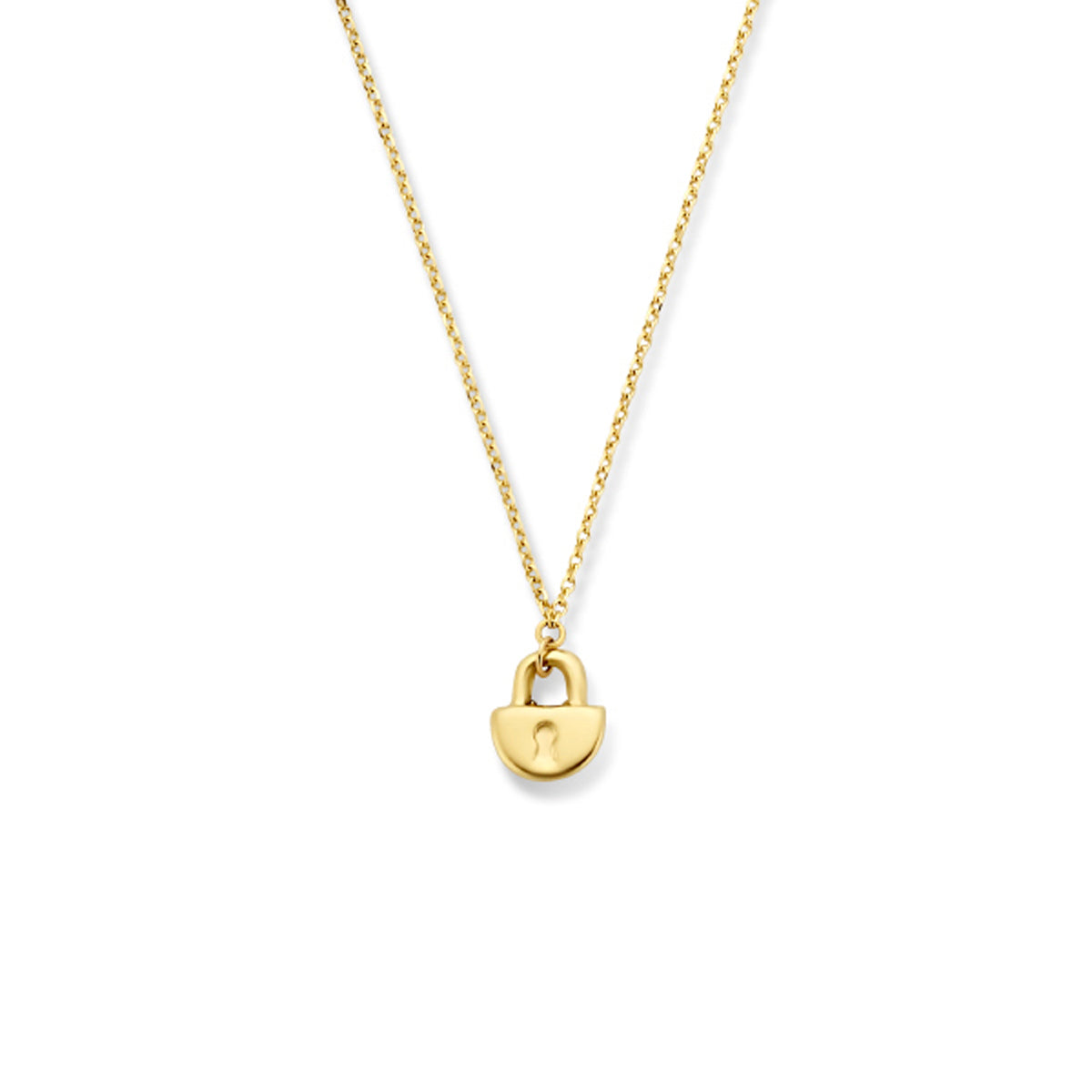 Collier sleutel en slot 40 - 42 - 44 cm 14k geelgoud