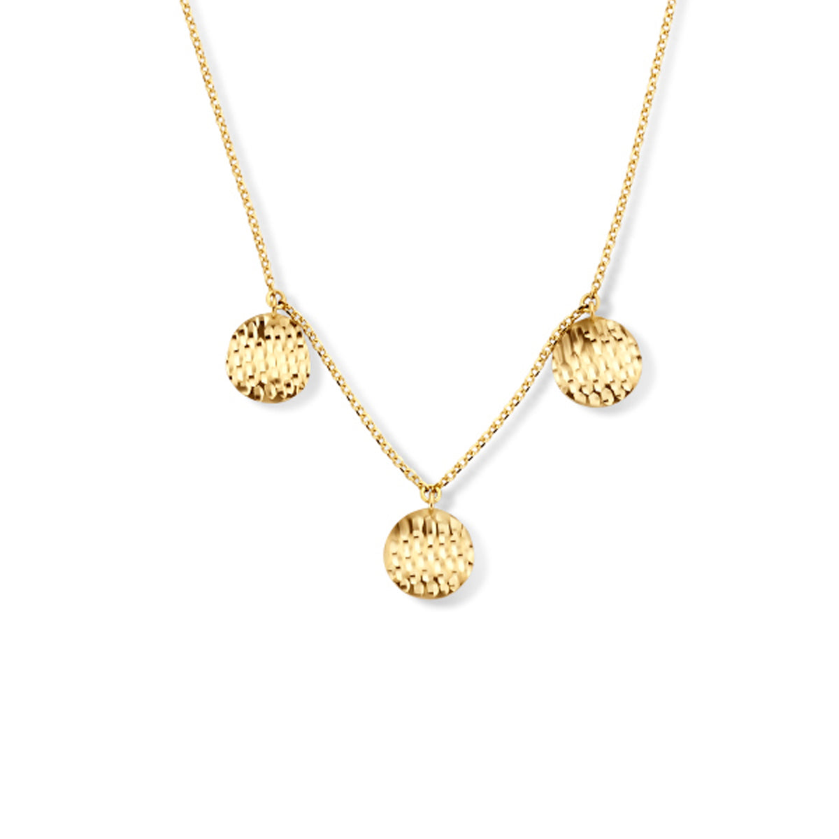 Collier rondjes 42 - 45 cm 14k geelgoud