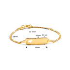 Graveerarmband hart plaat 5,5 mm 14k geelgoud