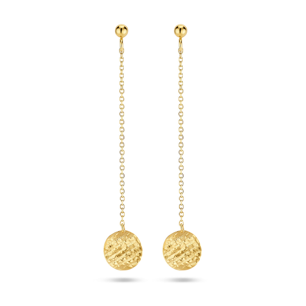 Oorhangers rondje 14k geelgoud