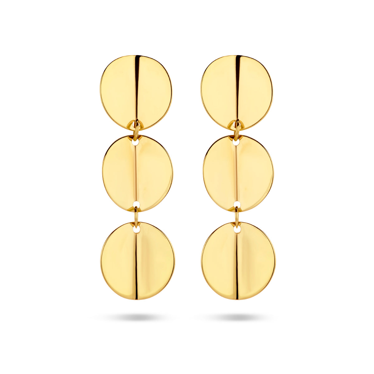 Oorhangers rondjes 14k geelgoud