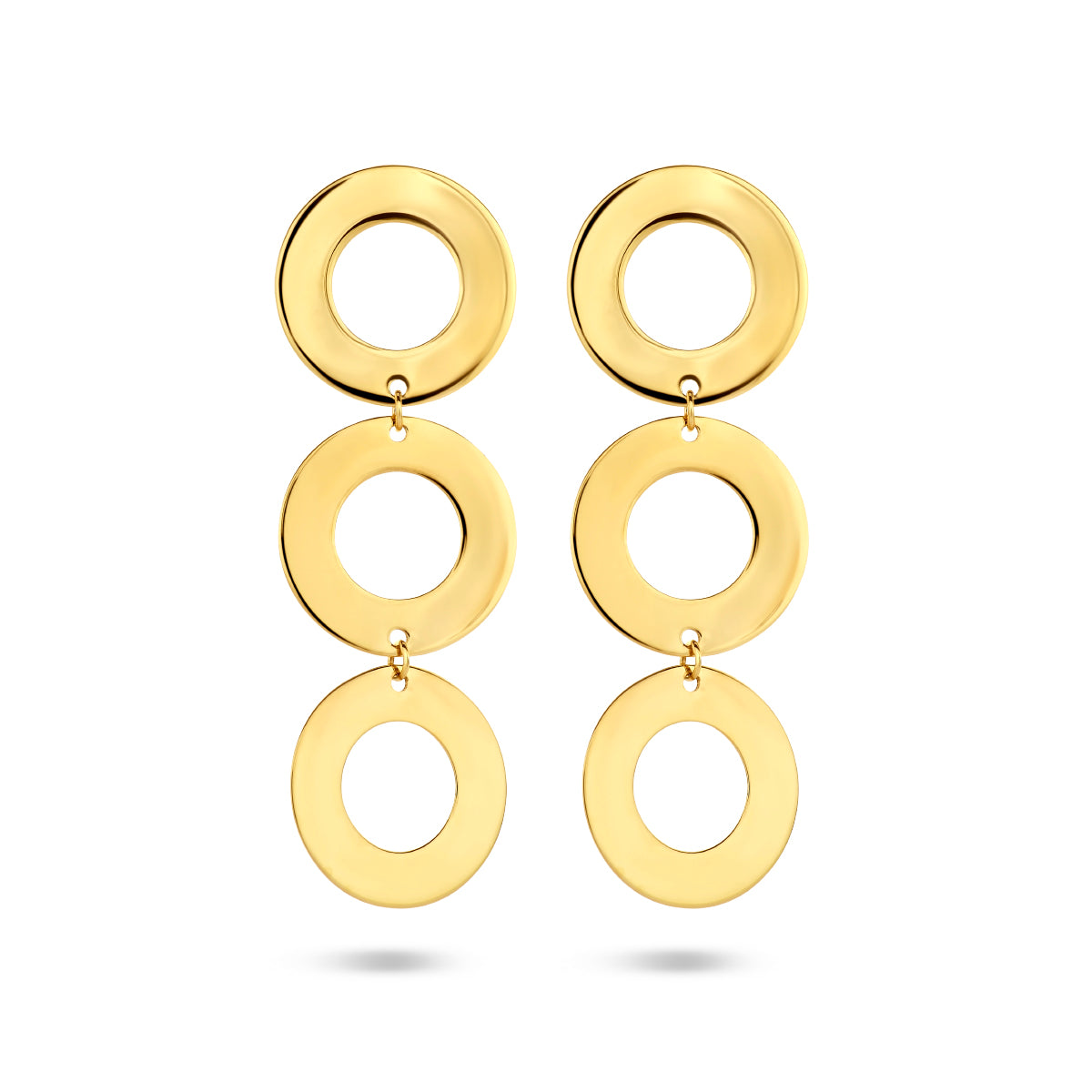 Oorhangers rondjes 14k geelgoud