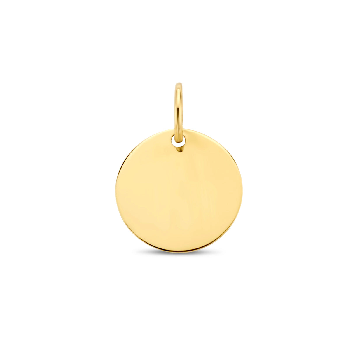 Graveerhanger rond 14k geelgoud