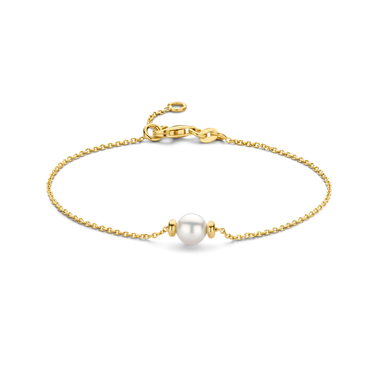 Armband parel 17 - 19 cm 14k geelgoud