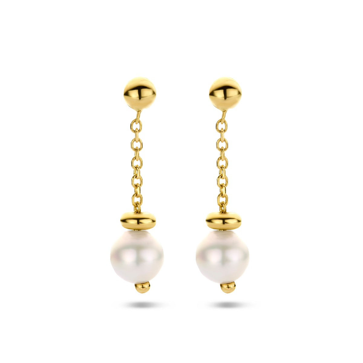 Oorhangers parel 14k geelgoud