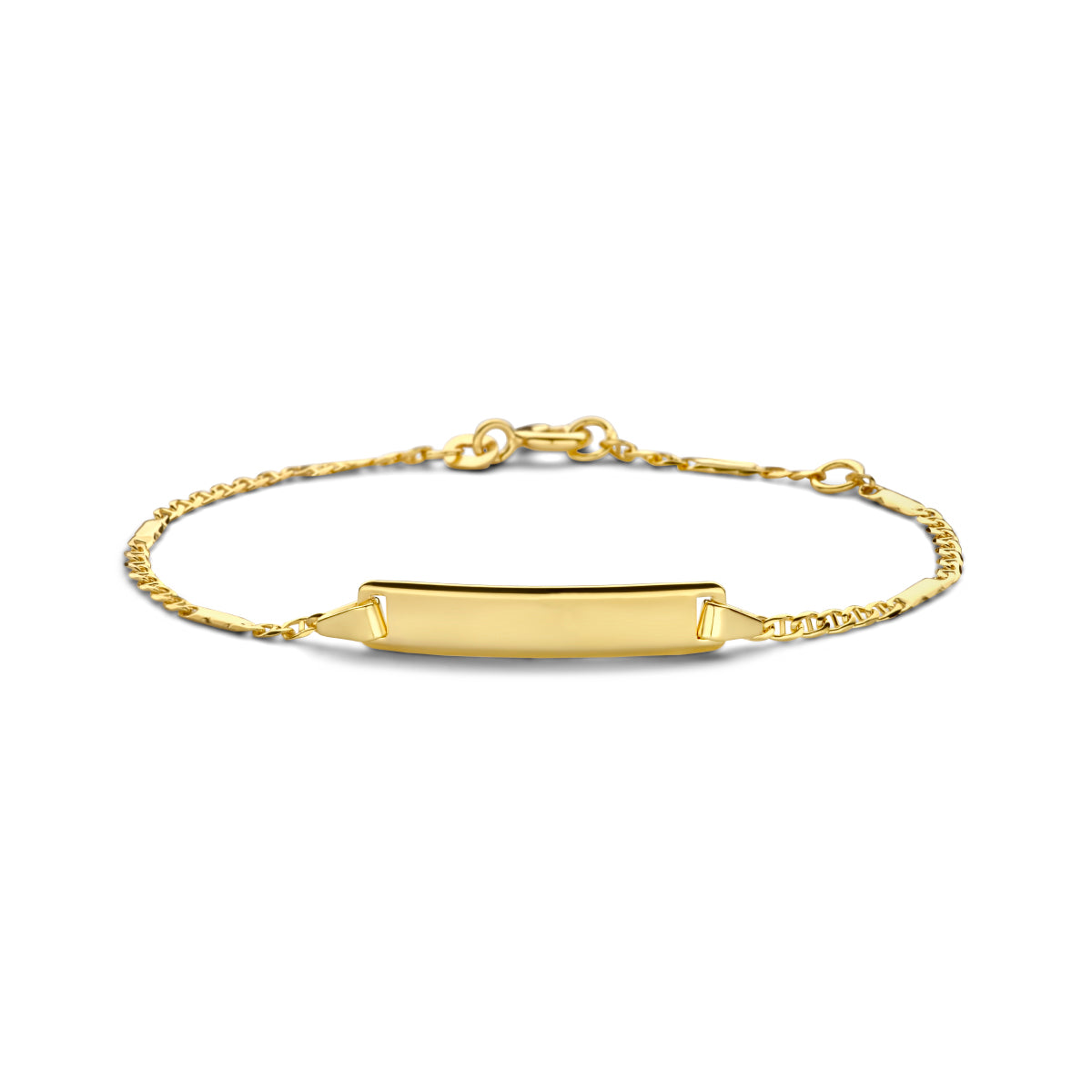 Graveerarmband plaat 5,0 mm 14k geelgoud