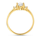 Ring trilogie zirkonia 14k geelgoud