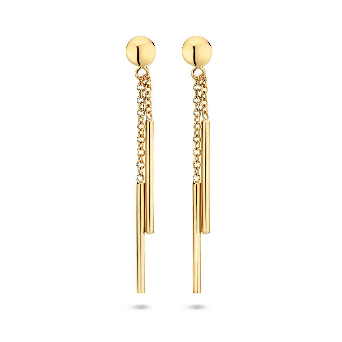 Oorhangers balkjes 14k geelgoud