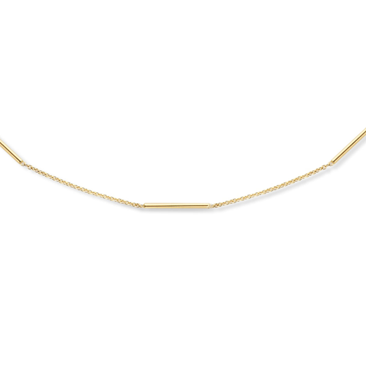 Collier balkjes 43 - 45 cm 1,3 mm 14k geelgoud