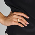 Ring poli/mat 14k geelgoud