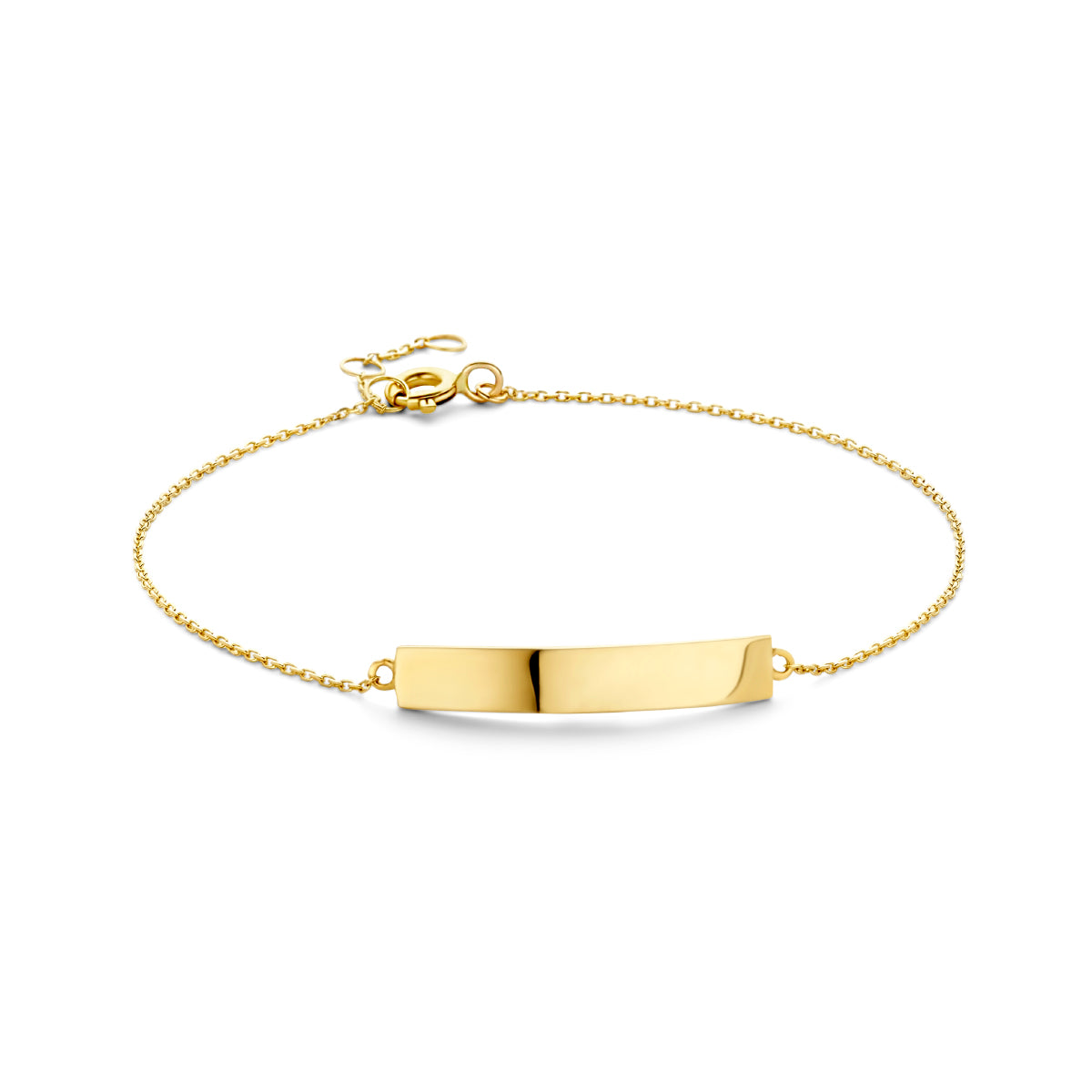 Graveerarmband plaat 4,0 mm 16,5 - 17,5 - 18,5 cm 14k geelgoud