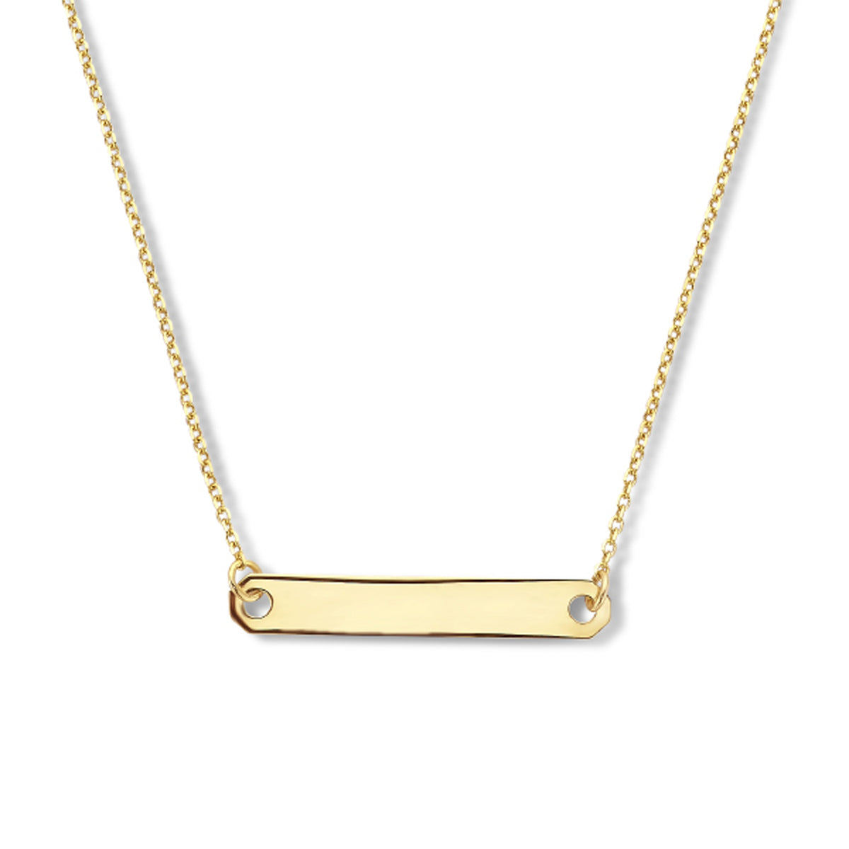 Graveercollier plaat 4,0 mm 42 - 45 cm 14k geelgoud