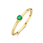 Ring met geboortesteen smaragd mei 14k geelgoud
