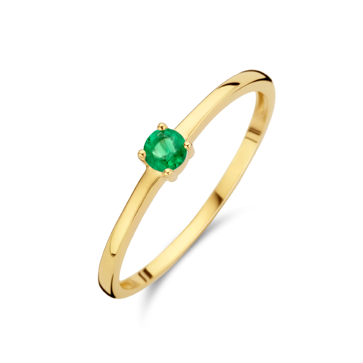 Ring met geboortesteen smaragd mei 14k geelgoud