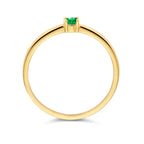 Ring met geboortesteen smaragd mei 14k geelgoud