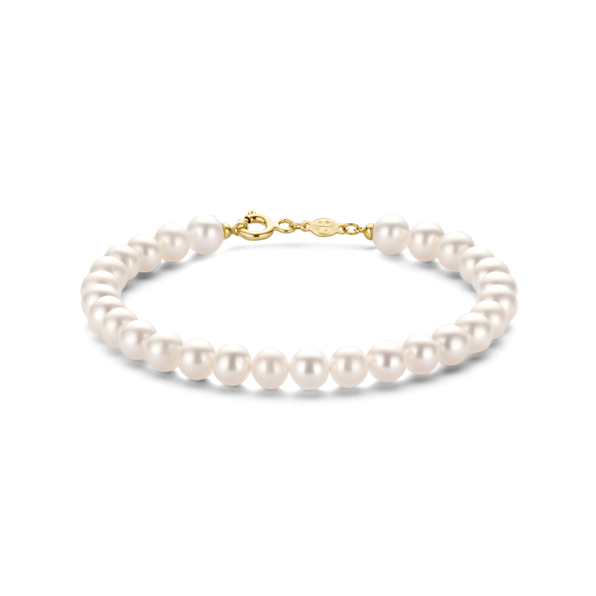 Armband parel 6,0 mm 19 cm 14k geelgoud