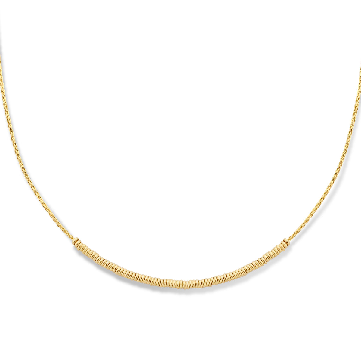 Collier ringetjes 41 - 43 - 45 cm 14k geelgoud