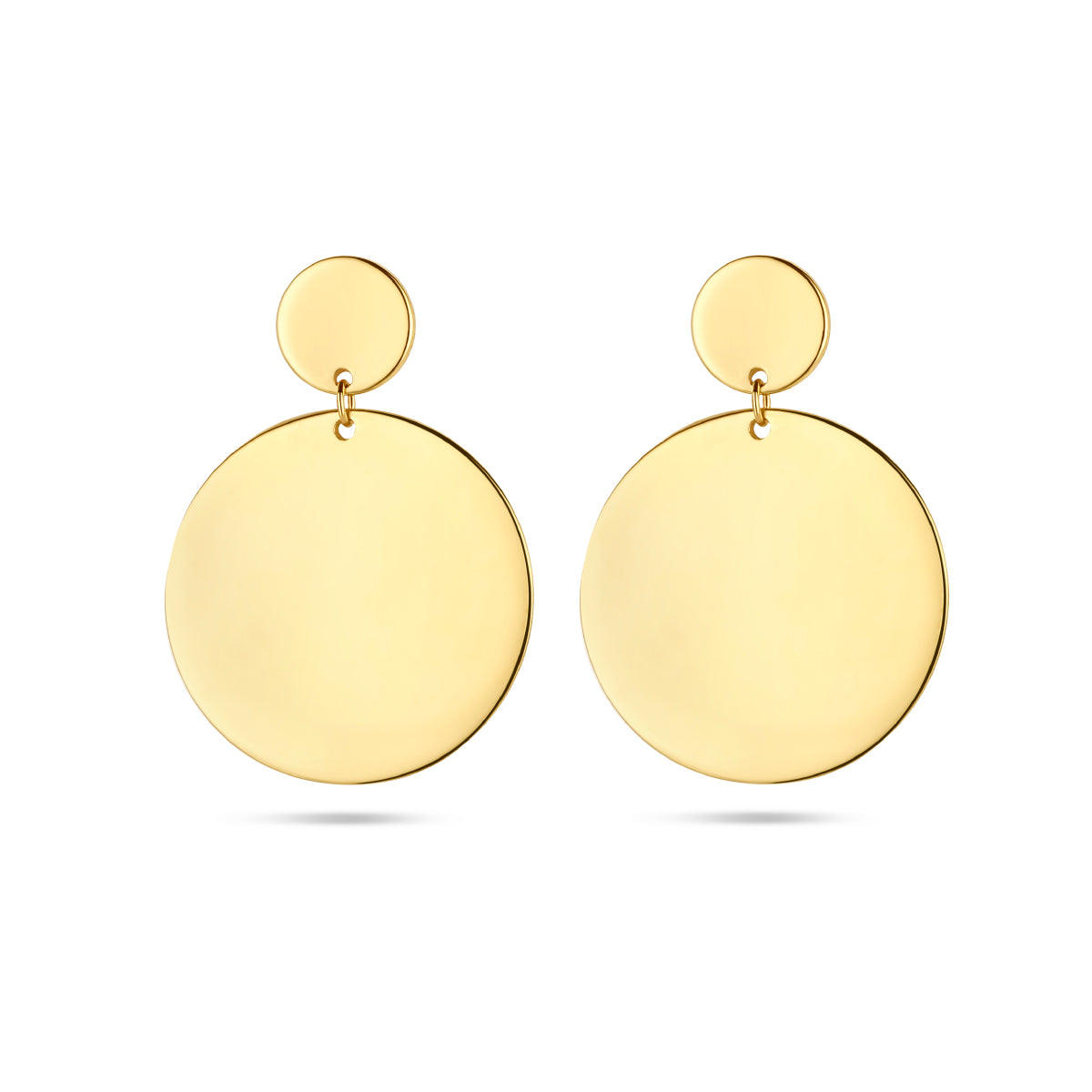 Oorhangers rondjes 14k geelgoud