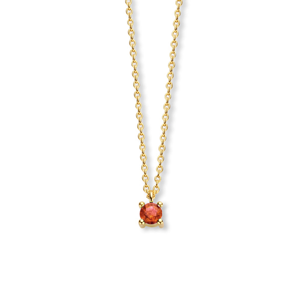 Collier met geboortesteen 40 - 42 - 44 cm 14k geelgoud