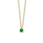 Collier met geboortesteen 40 - 42 - 44 cm 14k geelgoud