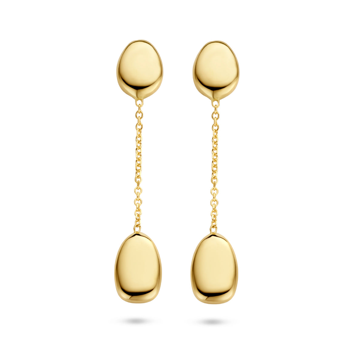 Oorhangers bolvormige elementen 14k geelgoud