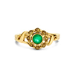 Vintage ring smaragd 14k geelgoud