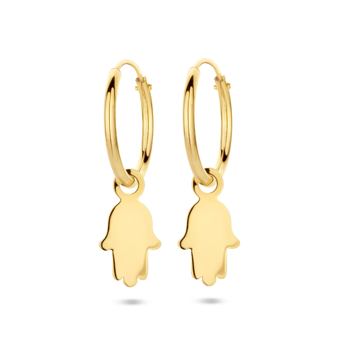 Oorringen handje van fatima 14k geelgoud