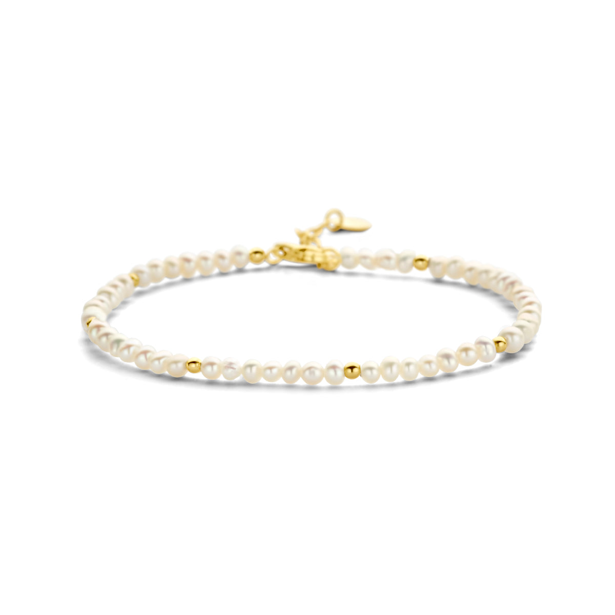 Armband parels en bolletjes 3,3 mm 16 + 2 cm 14k geelgoud