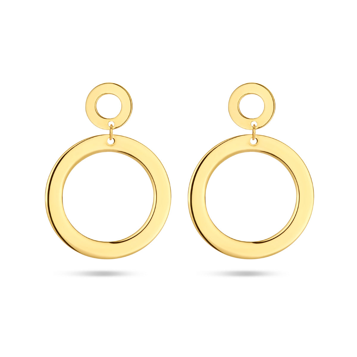 Oorhangers rondjes 14k geelgoud