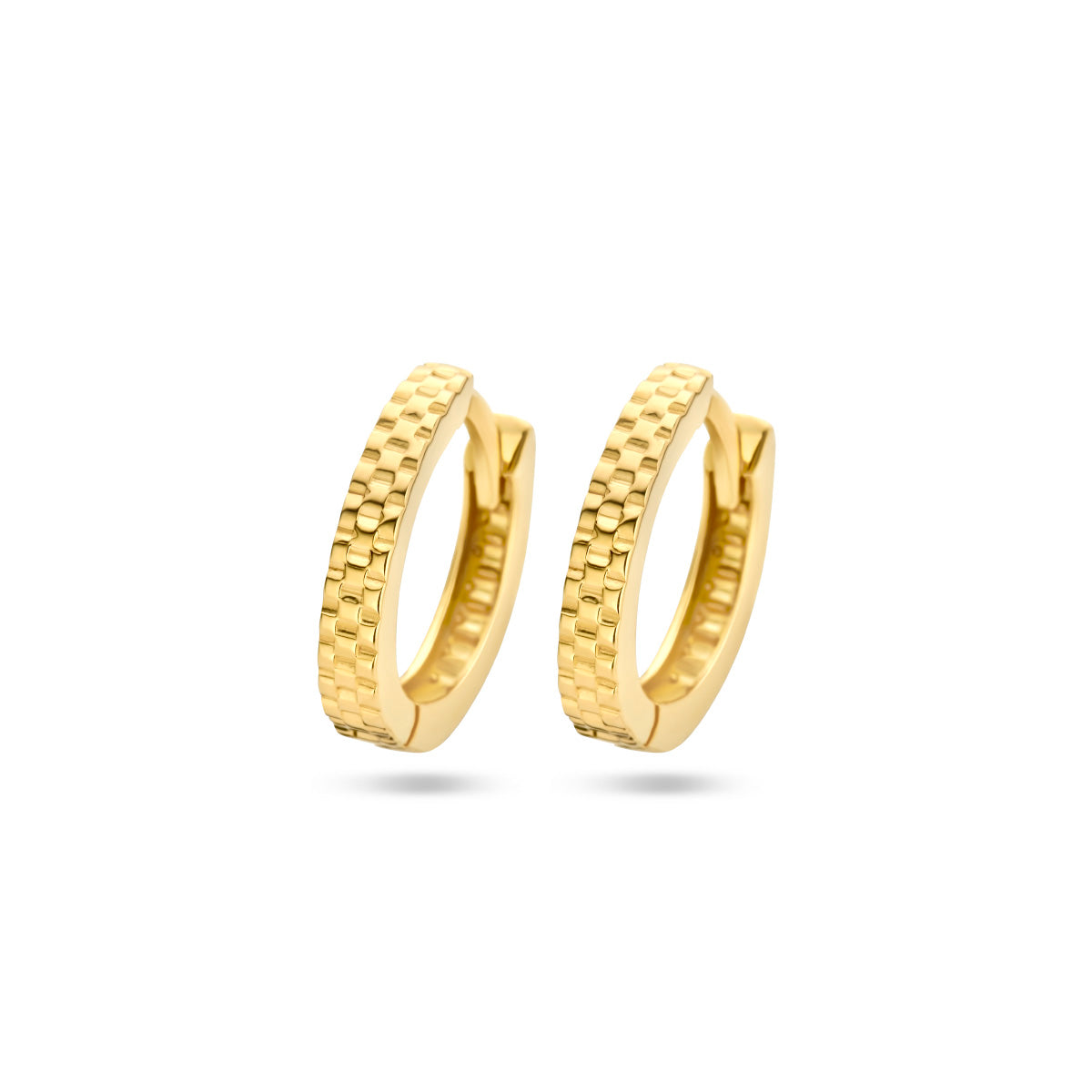 Klapoorringen schakelmotief 14k geelgoud