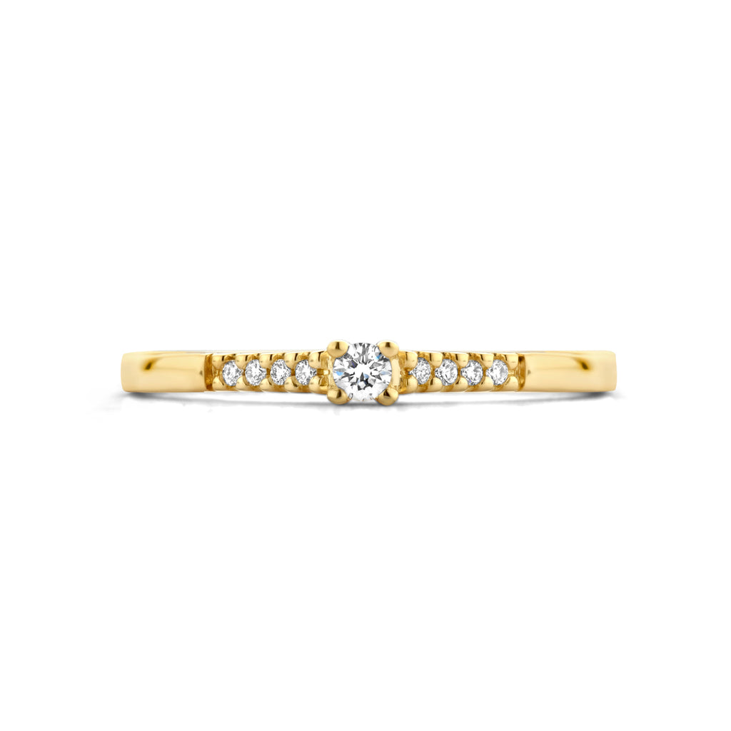 Ring diamant 0.07ct h si 14k geelgoud