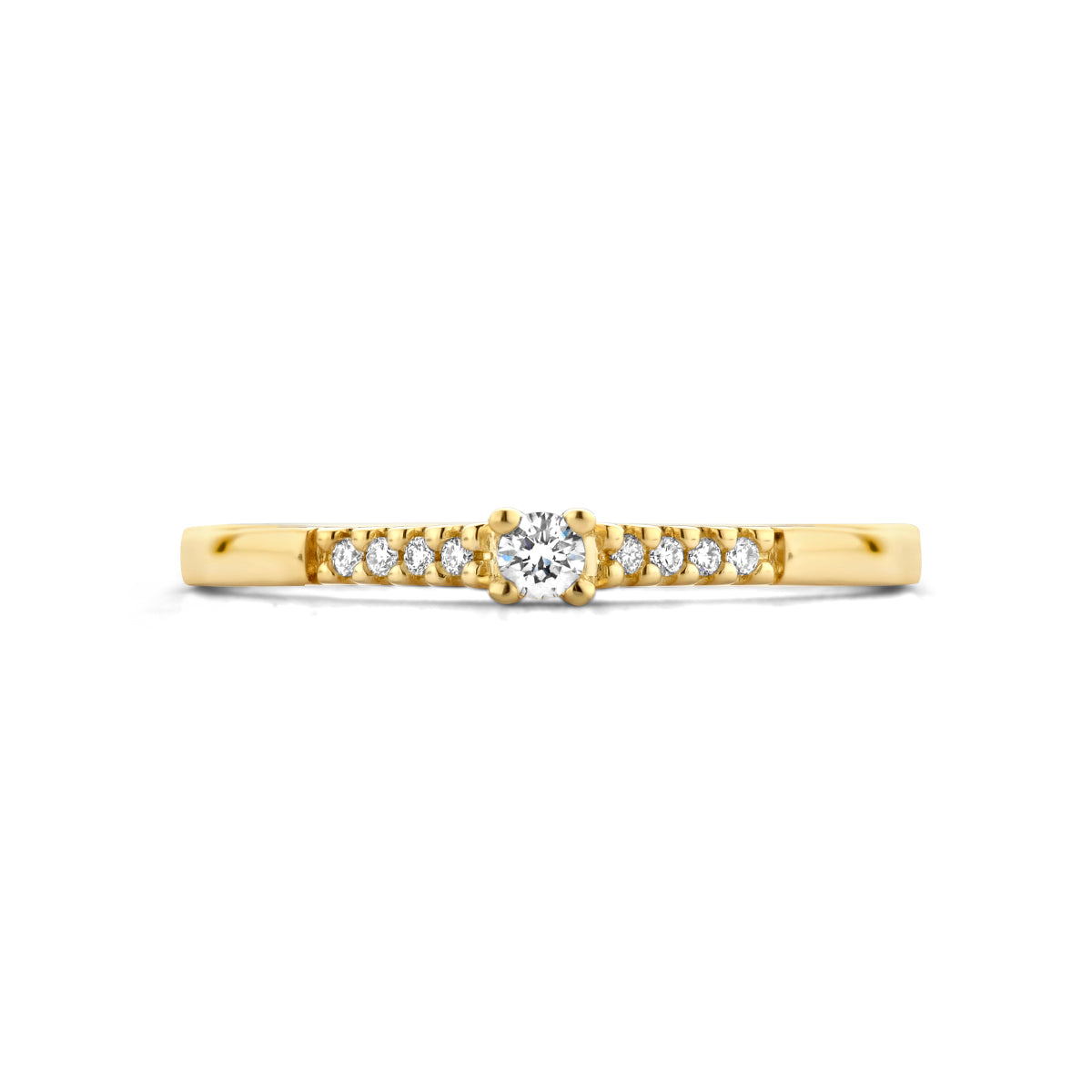 Ring diamant 0.07ct h si 14k geelgoud