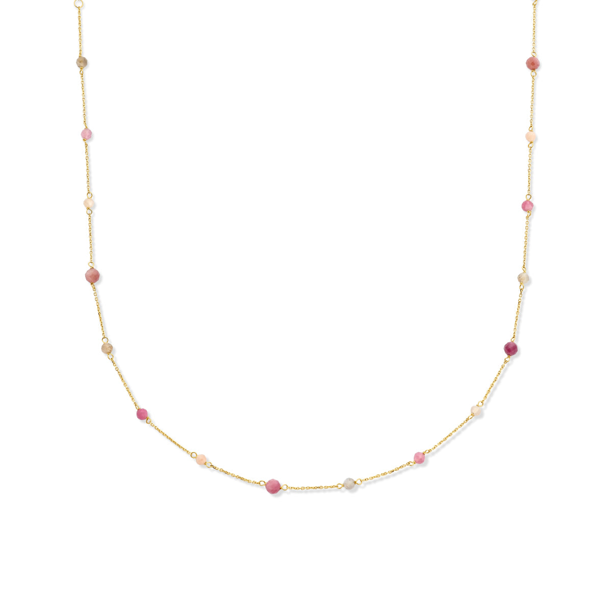 Collier toermalijn 40 - 42 - 44 cm 14k geelgoud
