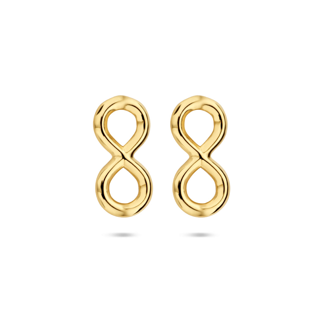 Oorknoppen infinity 14k geelgoud