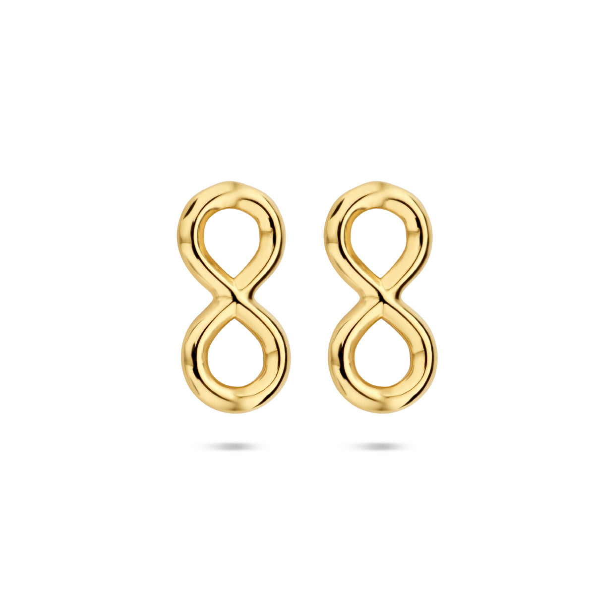 Oorknoppen infinity 14k geelgoud