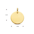 Graveerhanger rond 14k geelgoud